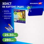 Холст на картоне Brauberg для рисования МДФ 25х30 см