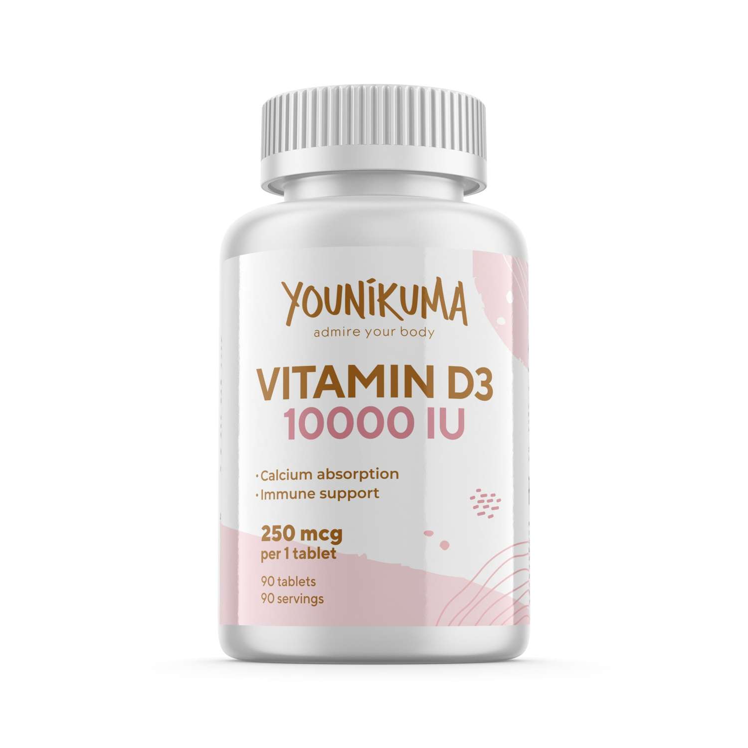 Комплексная пищевая добавка YOUNIKUMA Витамин Д3 10000 ме 90 таблеток - фото 1