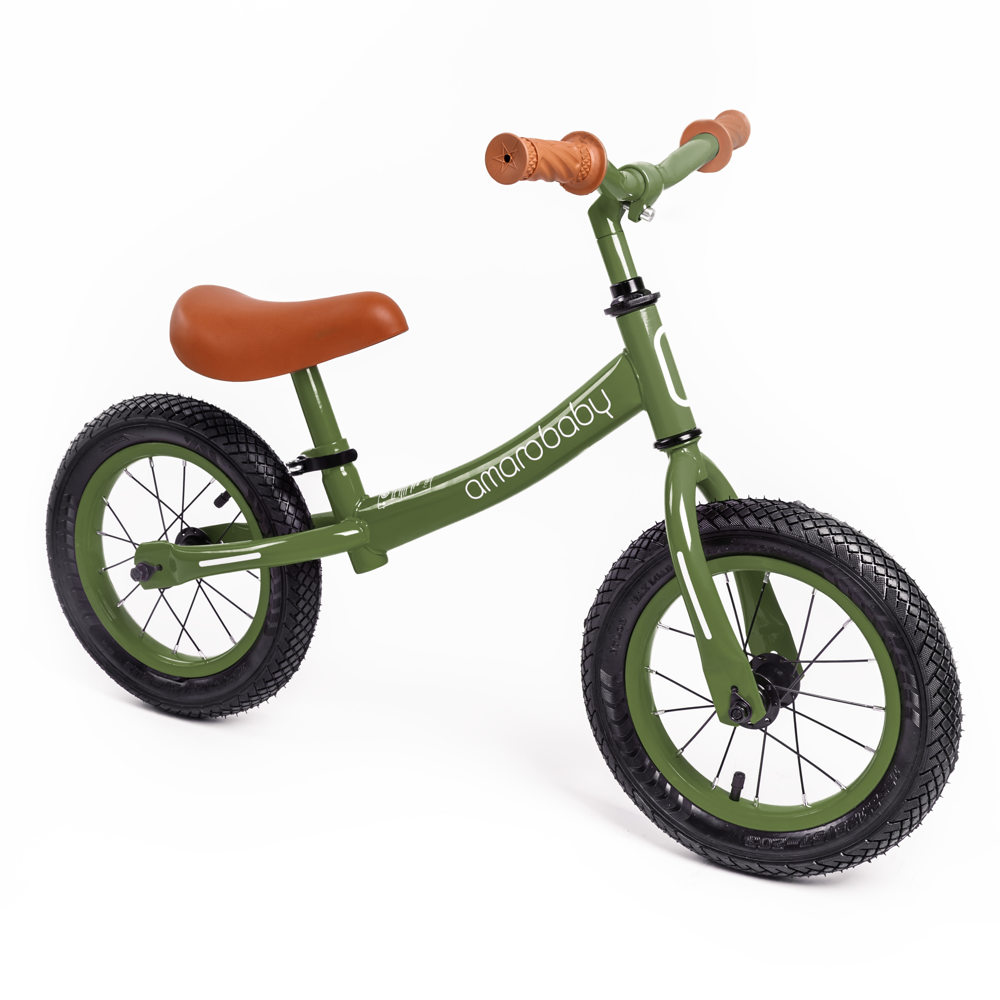 Двухколесный беговел AmaroBaby ROAD RACER зеленый - фото 10