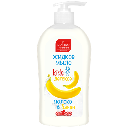 Жидкое мыло детское Красная Линия для рук Молоко и банан 500 г
