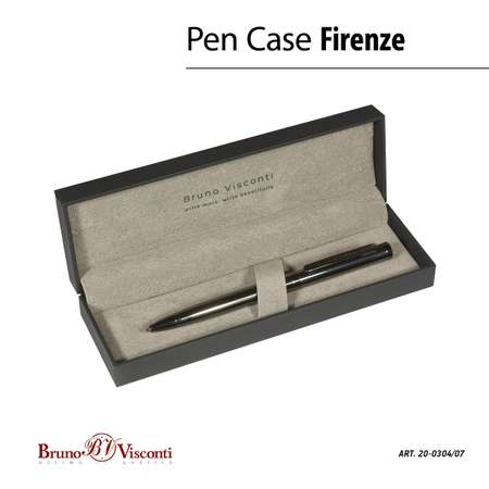 Ручка шариковая Bruno Visconti Автоматическая firenze цвет корпуса вороненая сталь 1 мм синяя в черном футляре