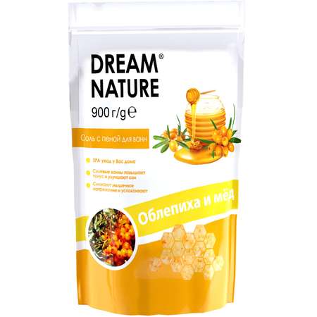 Соль для ванны Dream Nature с пеной Облепиха и мед 900 г