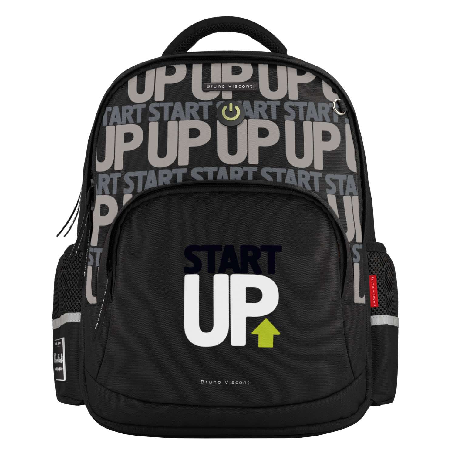 Рюкзак школьный Bruno Visconti черный с эргономичной спинкой Motivation Start Up - фото 2