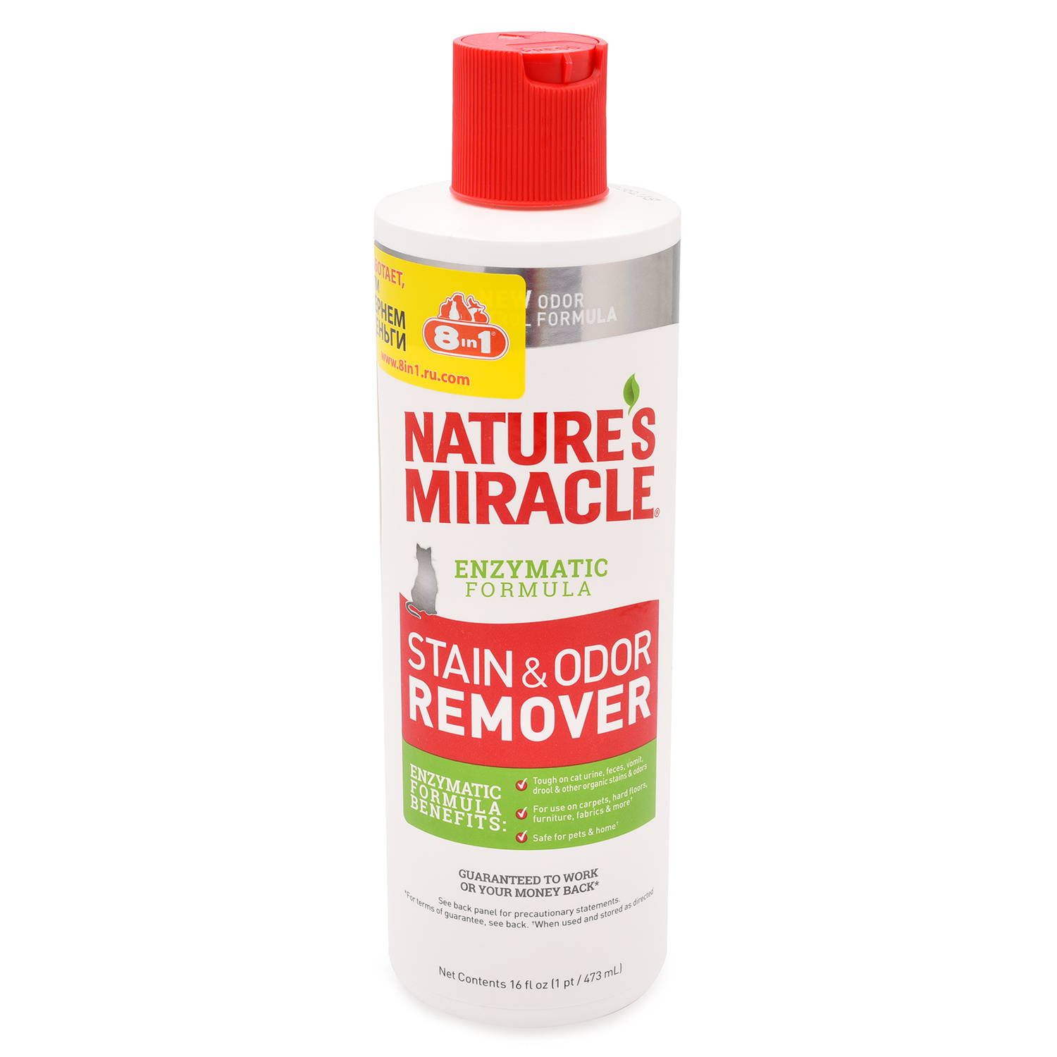 Уничтожитель пятен и запахов от кошек Natures Miracle Remover универсальный 473 мл - фото 1