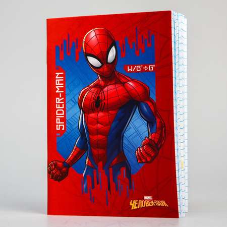 Блокнот MARVEL А6 32 листов на скрепке Человек паук Супергерой