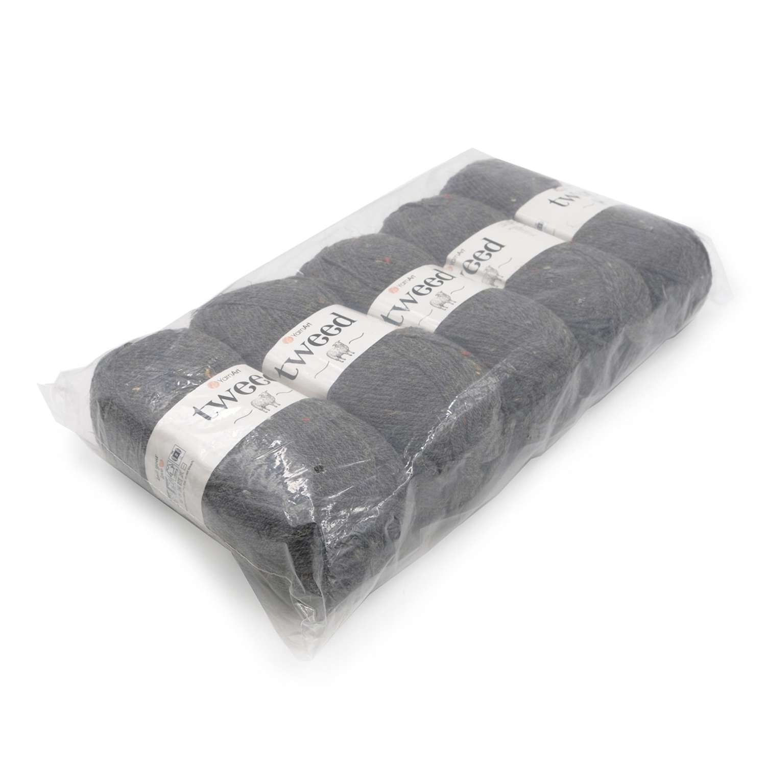 Пряжа YarnArt Tweed смесовая 100 г 300 м 225 темно-серый 5 мотков - фото 8
