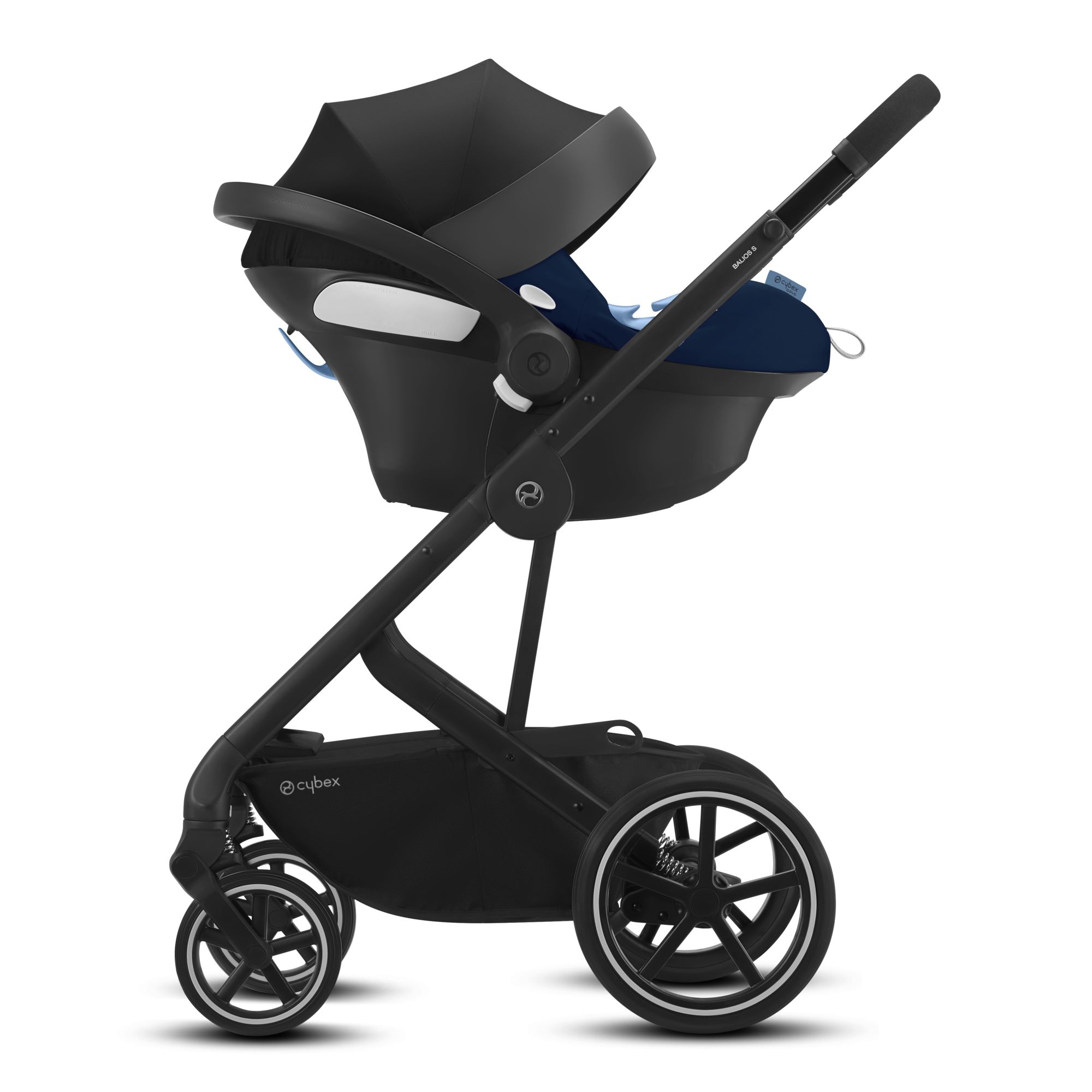 Коляска 3в1 Cybex Balios S BLK с дождевиком Deep Black - фото 8