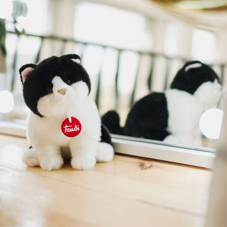 Мягкая игрушка TRUDI Котёнок Брэд черно-белый 16x19x22 см