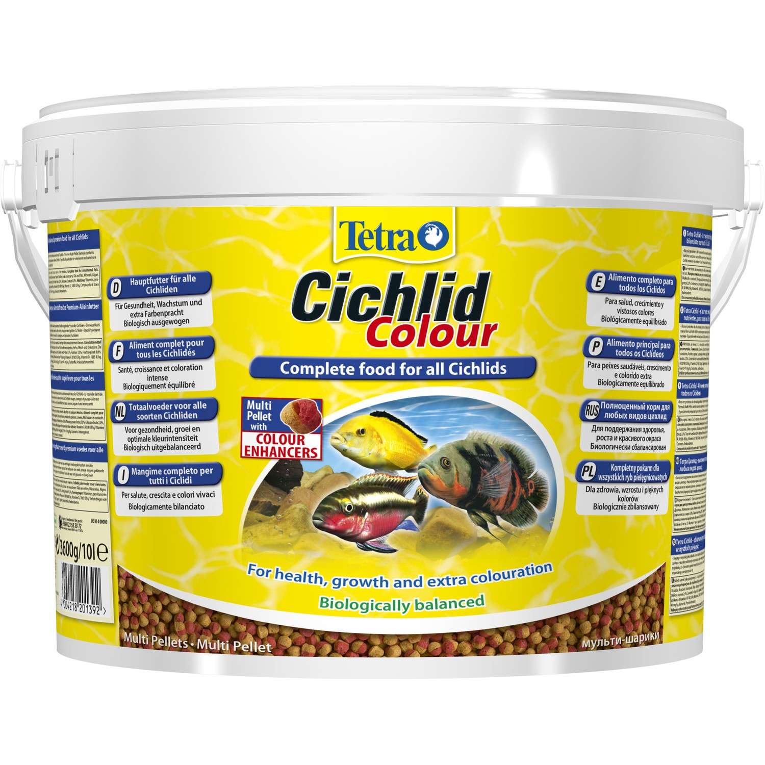 Корм для рыб Tetra 10л Cichlid Colour Pellets для всех видов цихлид для улучшения окраса - фото 1