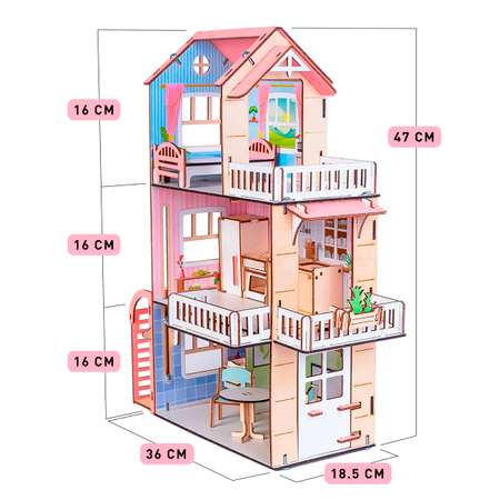 Кукольный домик с мебелью M-WOOD Лоли 3091