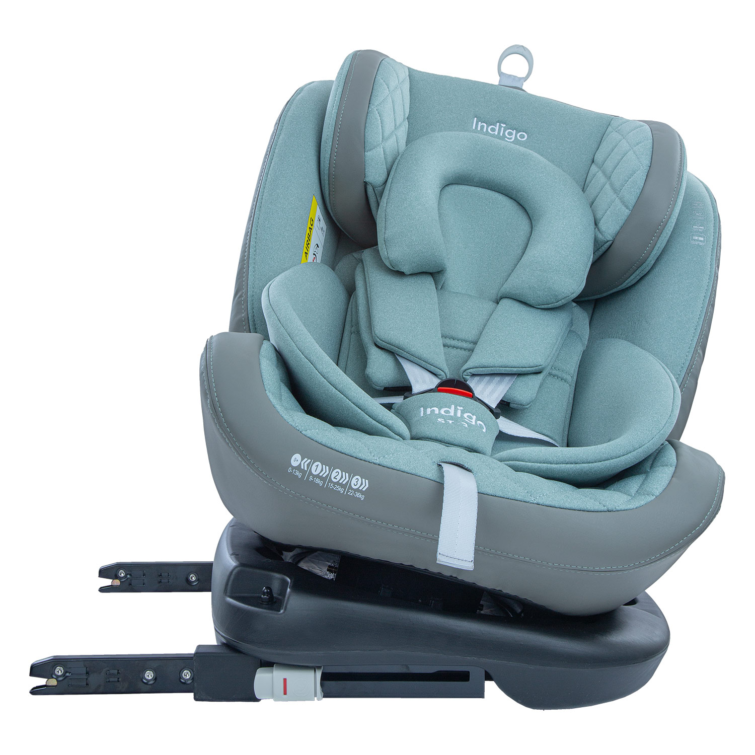 Автокресло Indigo Aero ST-3 Isofix растущее поворотное 0-36 кг шалфей - фото 13