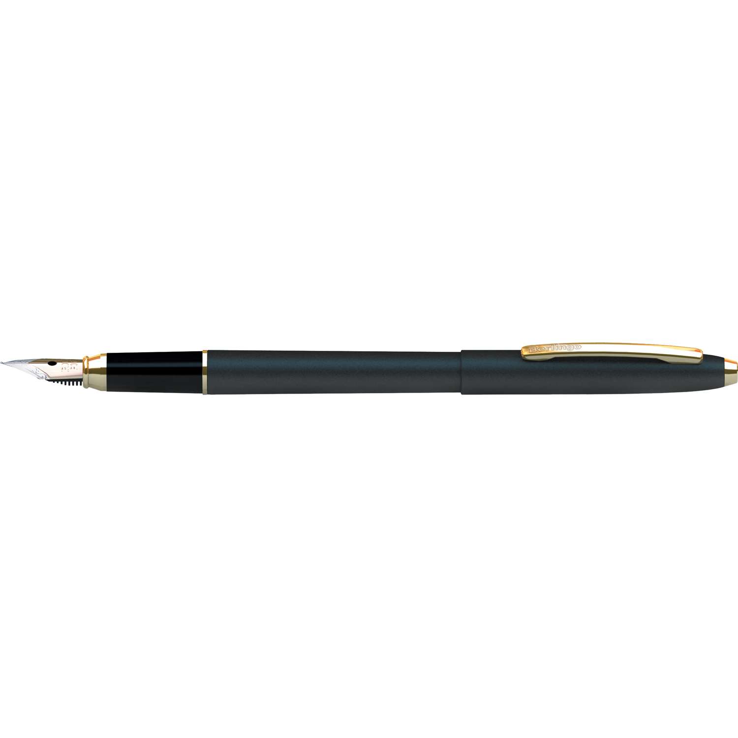 Ручка перьевая Berlingo Golden Prestige синяя 0.8мм корпус черный/золото - фото 1