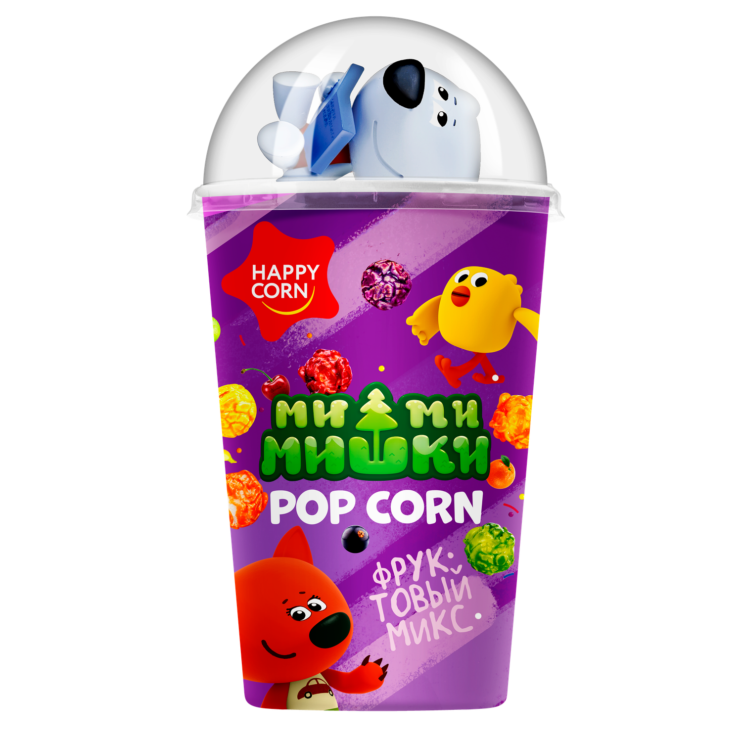 Попкорн детский с игрушкой Happy Corn Ми-ми-мишки Фруктовый микс 50 г - фото 1