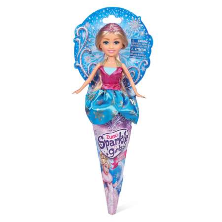 Кукла Sparkle Girlz Зимняя принцесса в розово-голубом платье 10017BQ2