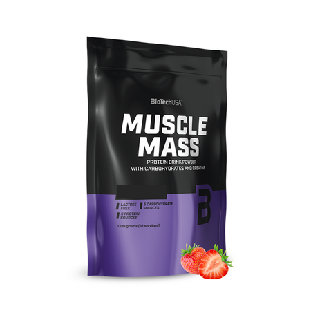 Гейнер BiotechUSA Muscle Mass 1000 г. Клубника