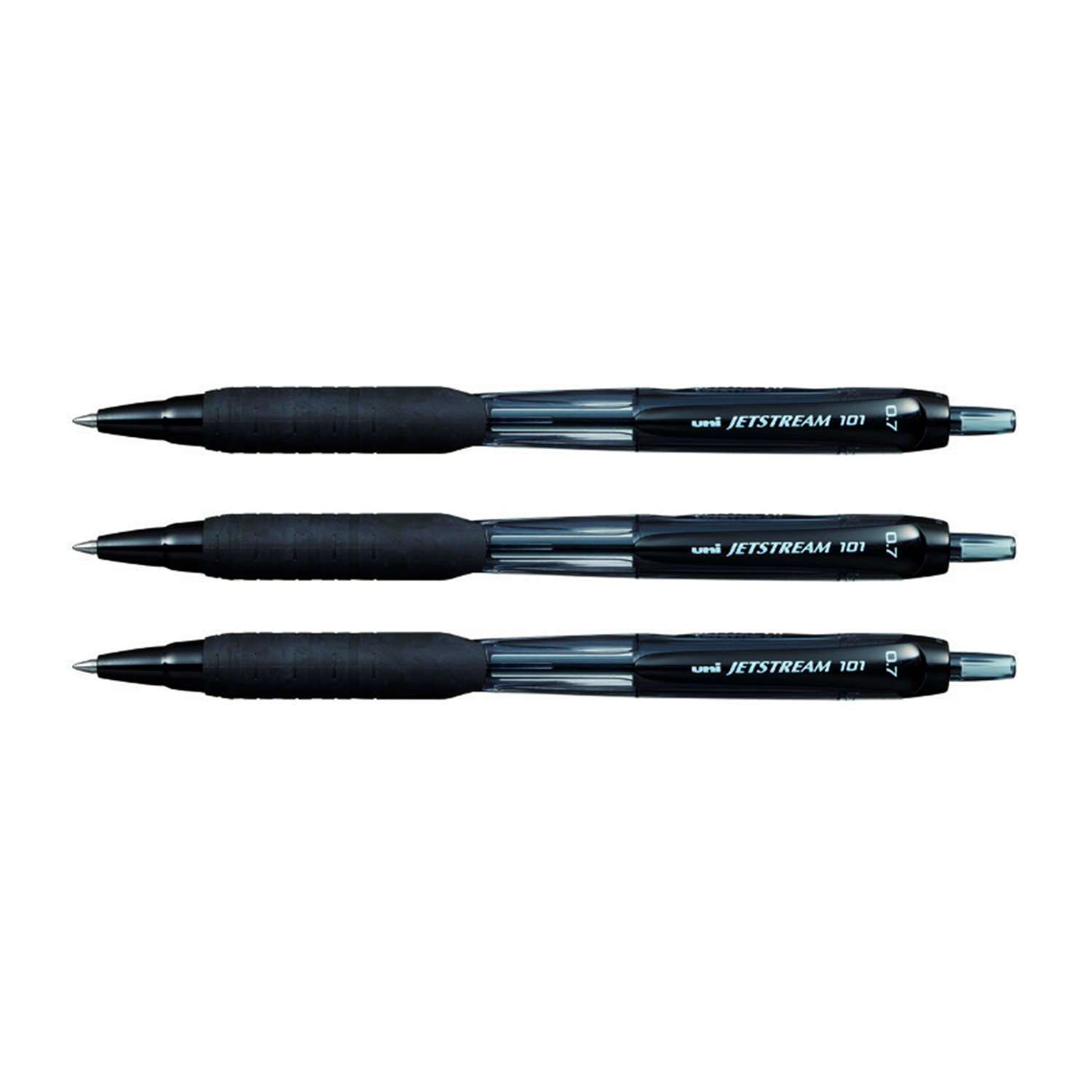 Ручка шариковая UNI Jetstream SXN-101-07 0.7 мм автоматическая черный 3 шт - фото 1