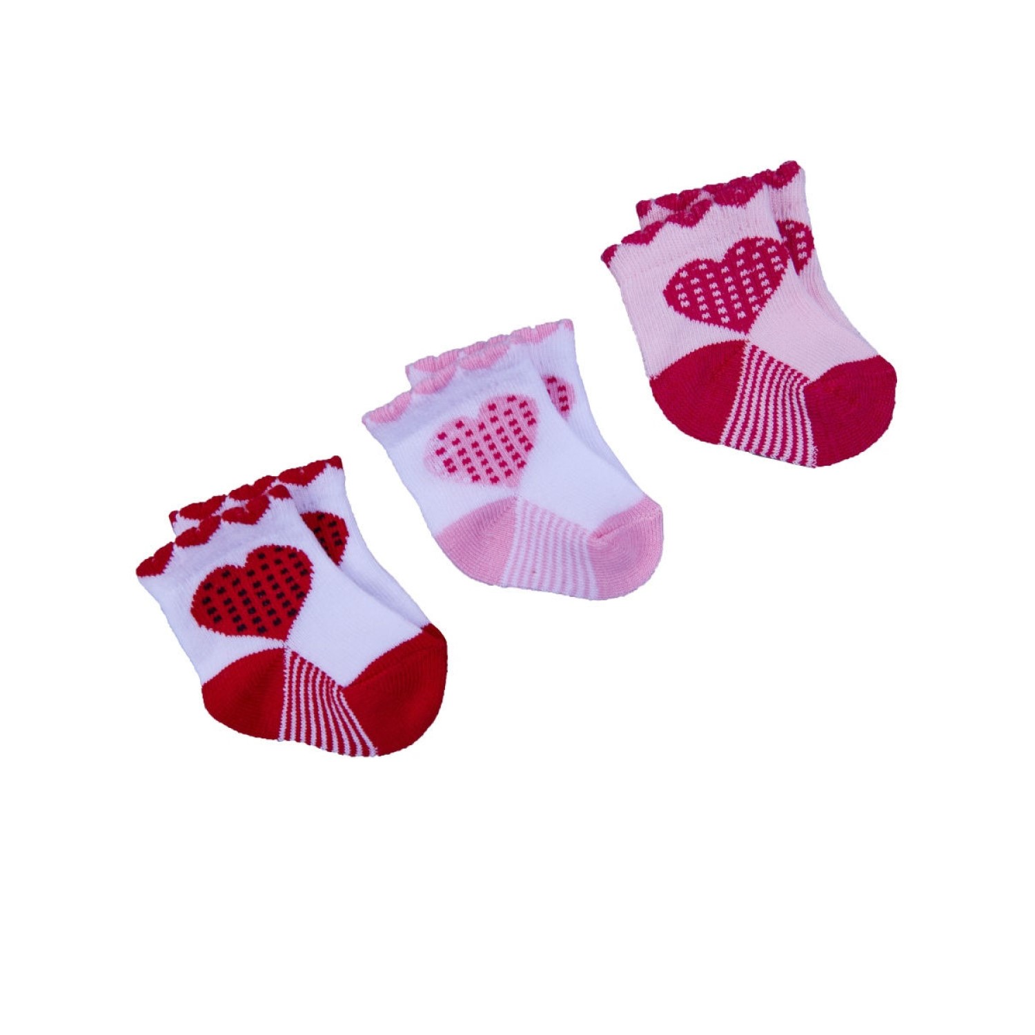 Носки SULLUN 02-MB0016-52/белый/розовый/красный/сердечко - фото 1