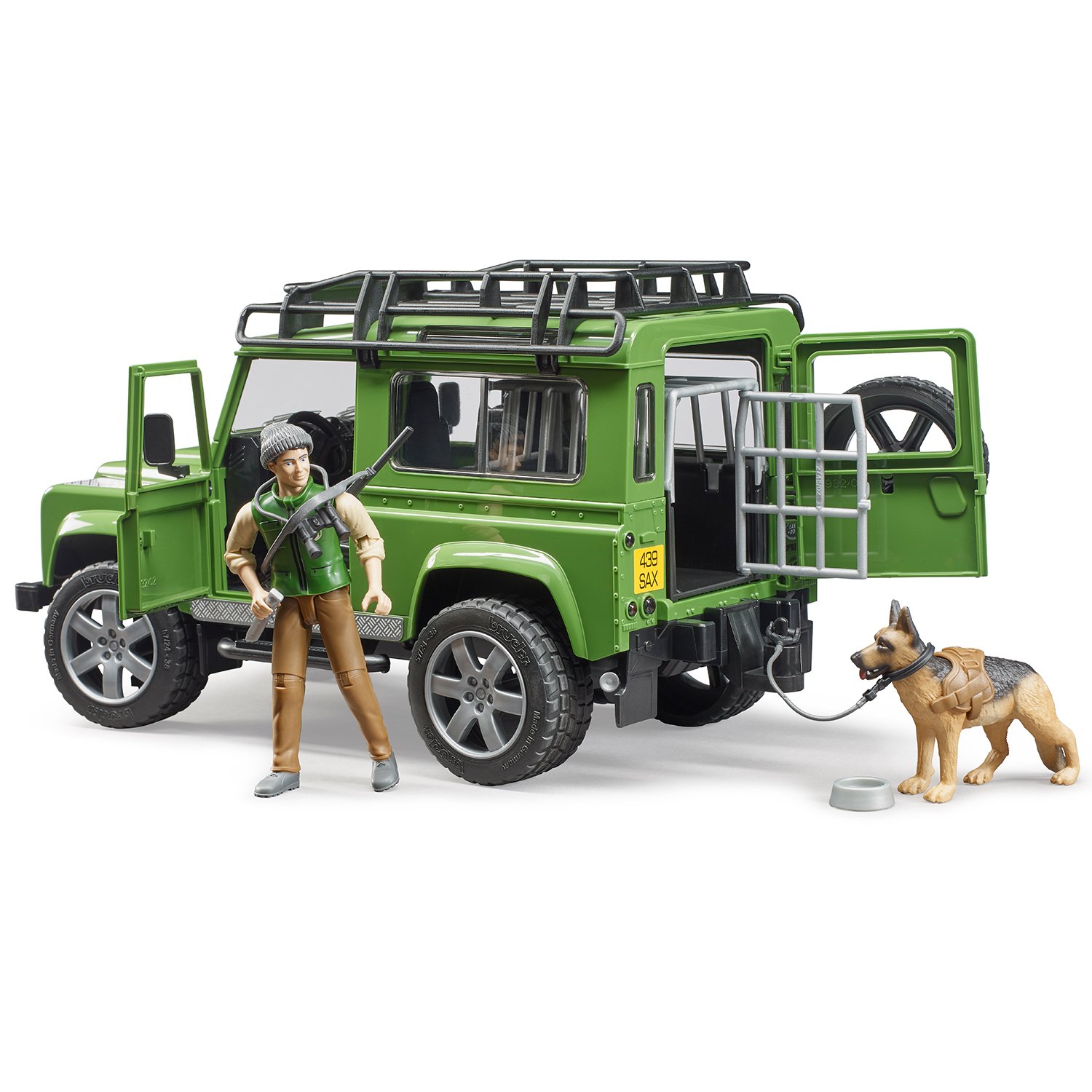 Автомобиль Bruder Land Rover Defender с фигуркой 1:16 зеленый 2587 - фото 6