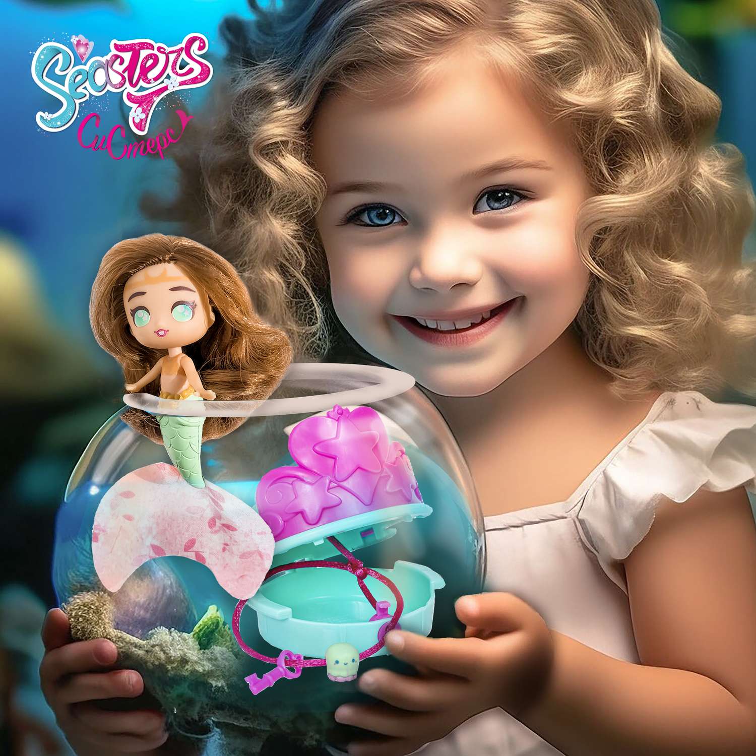 Кукла-сюрприз SEASTERS СиСтерс Принцесса русалка Грейс набор с бассейном аксессуарами и питомцем EAT15800 - фото 1