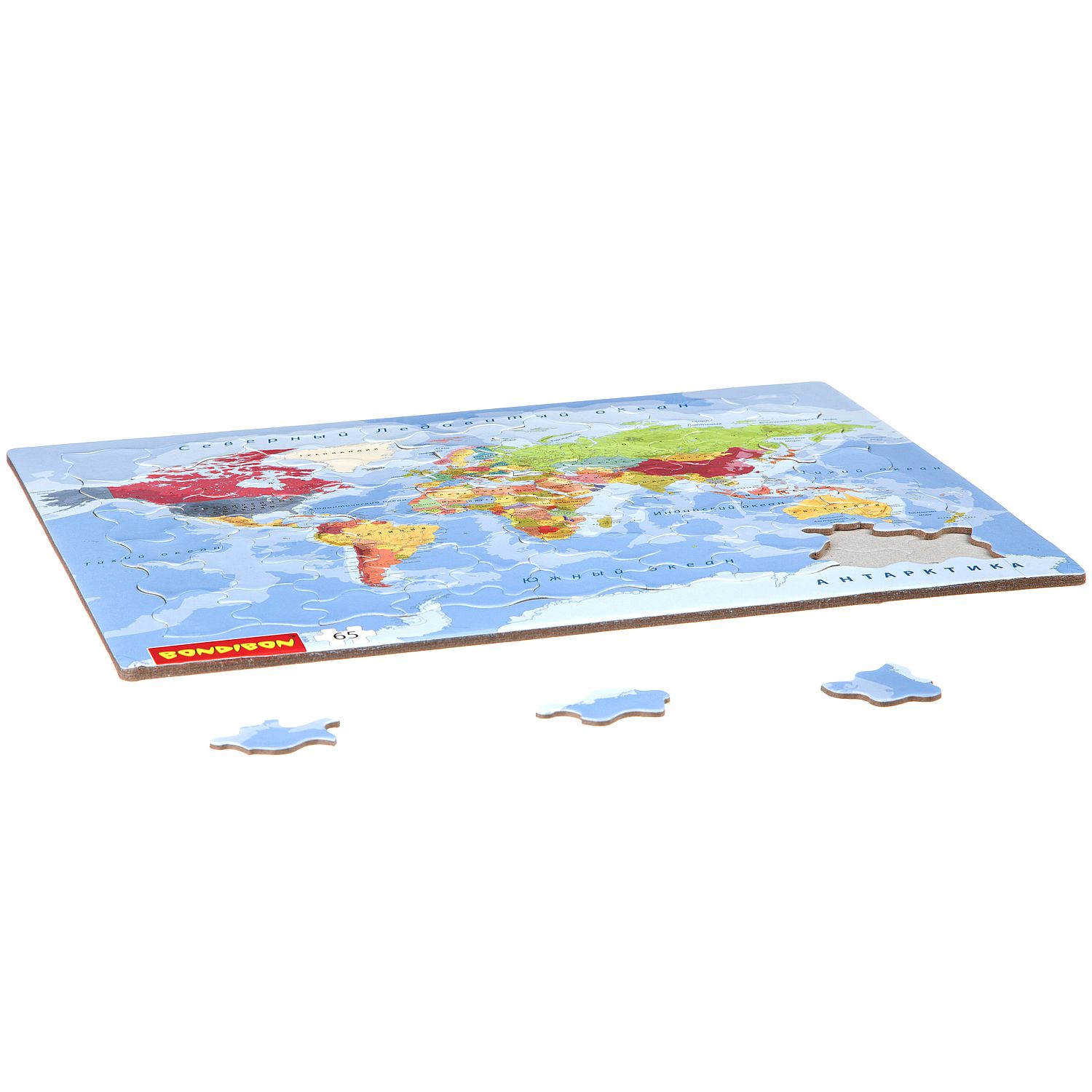 Пазл BONDIBON Карта мира 65 деталей - фото 2