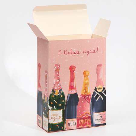 Коробка Дарите Счастье складная «Шампанское». 16×23×7.5 см