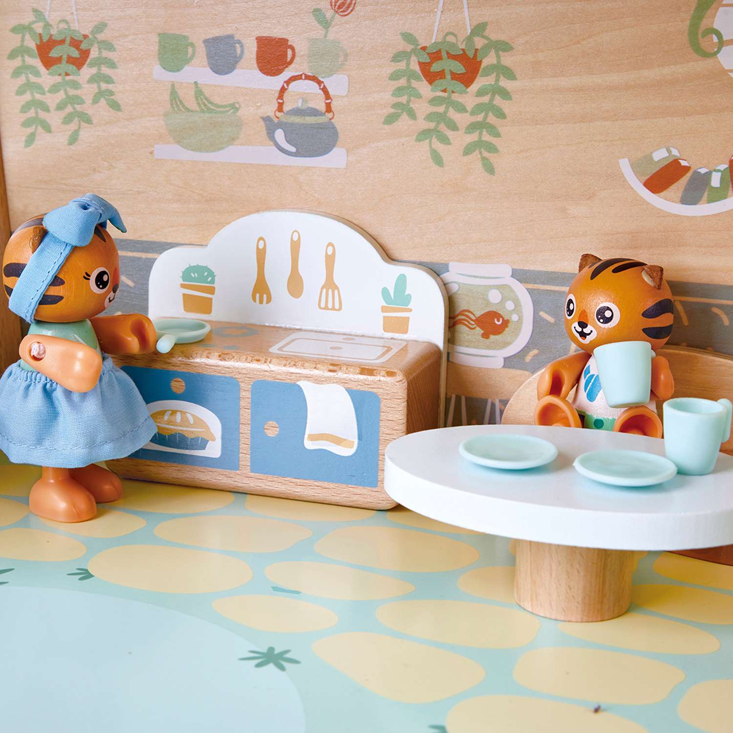 Кукольный мини-домик Hape в джунглях семьи тигров с фигурками и мебелью в наборе E3412_HP E3412_HP - фото 5