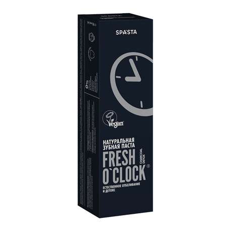 Натуральная зубная паста Spasta Fresh o’clock естественное отбеливание и детокс 90мл