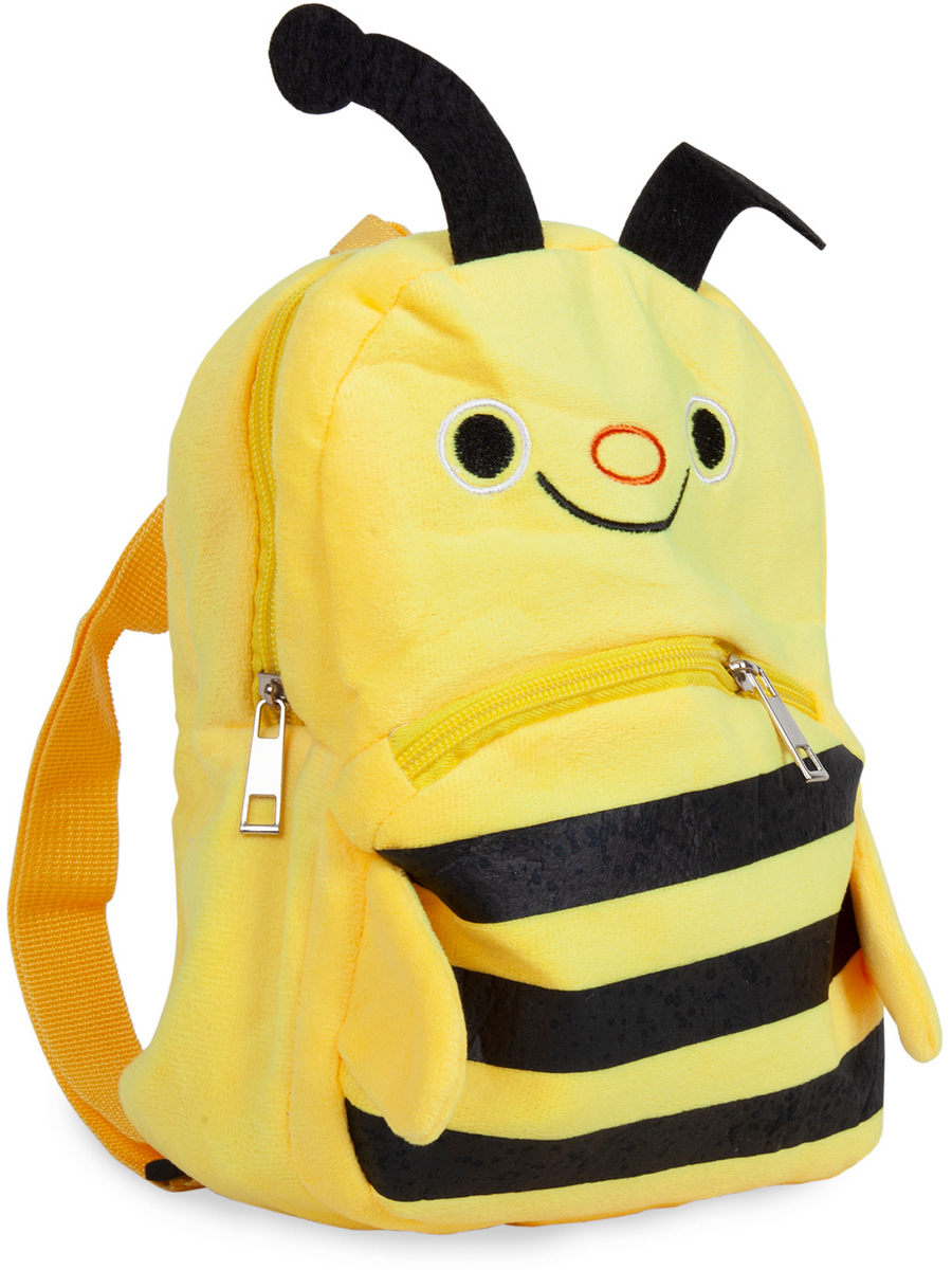 Рюкзак детский Mioshi Плюшевая пчёлка с усиками 19х8х23 см жёлто-чёрный - фото 1
