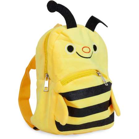 Рюкзак детский Mioshi Плюшевая пчёлка с усиками 19х8х23 см жёлто-чёрный