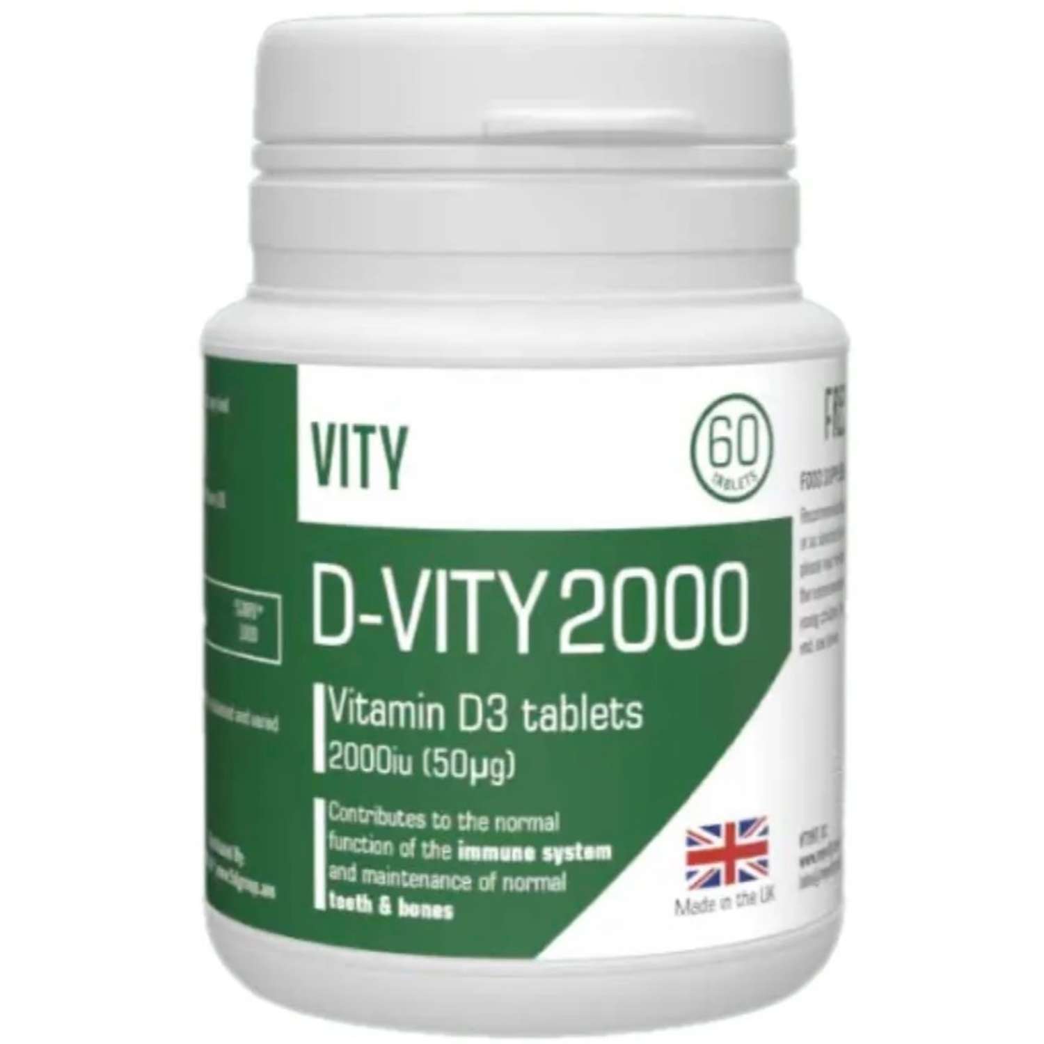 БАД VITY Витамин Д3 2000МЕ таблетки VITY Великобритания - фото 1