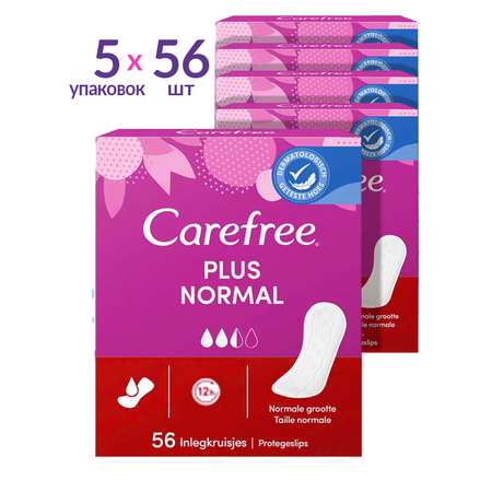 Прокладки гигиенические Carefree Plus Normal с легким ароматом свежести 56 шт х 5 упаковок