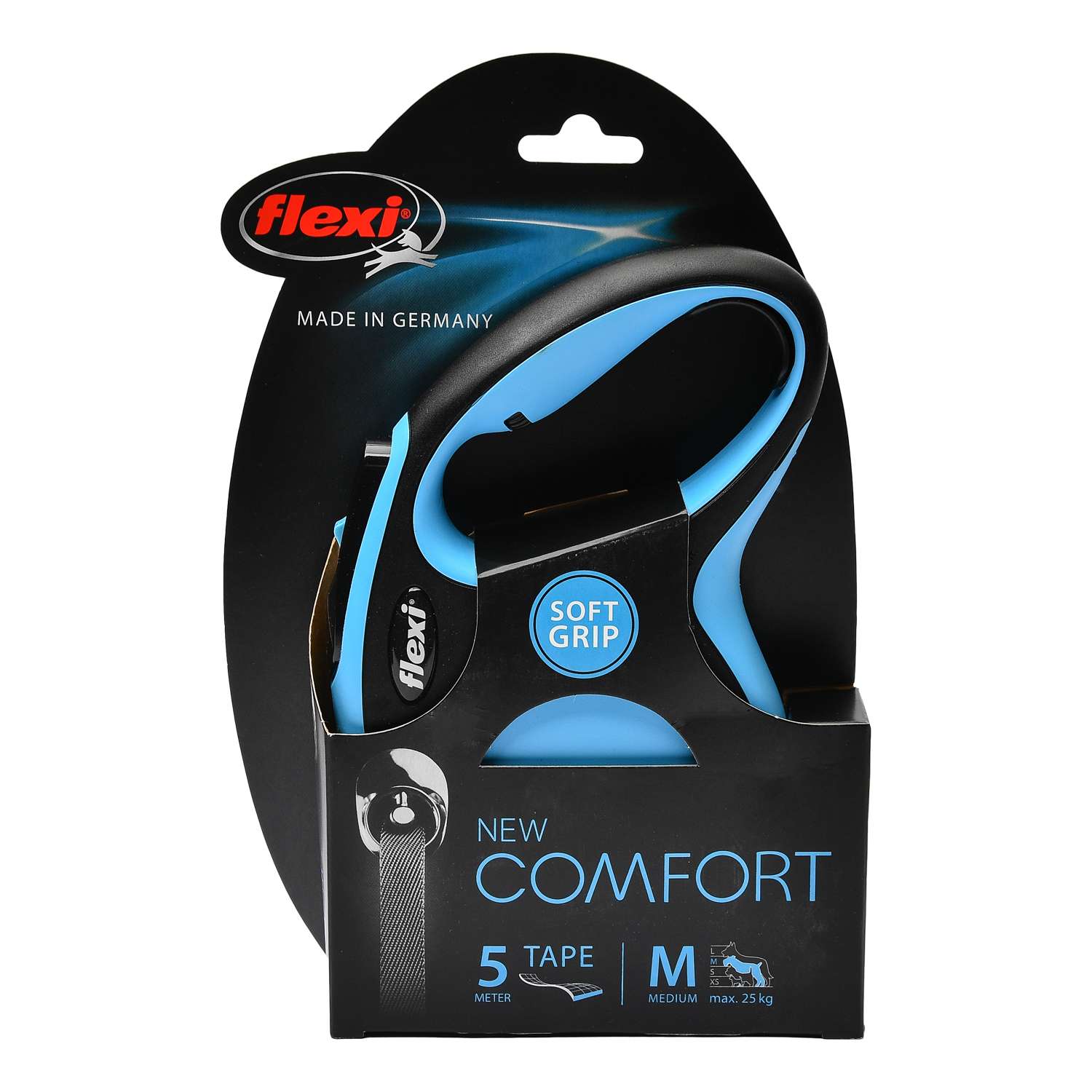 Рулетка Flexi New Comfort М лента 5 м до 25 кг Черный-Синий - фото 3