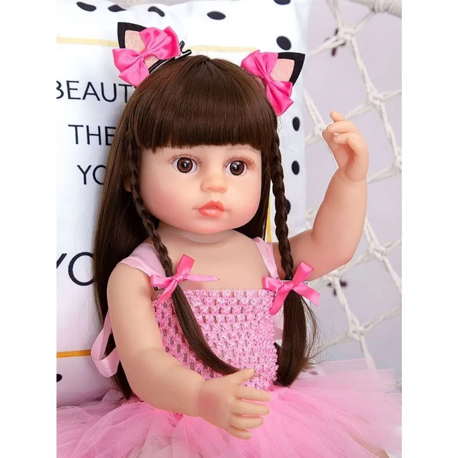 Кукла Реборн Soul Sister виниловая с комплектом одежды и пустышкой пупс для девочек 53 см 88832168 - фото 11