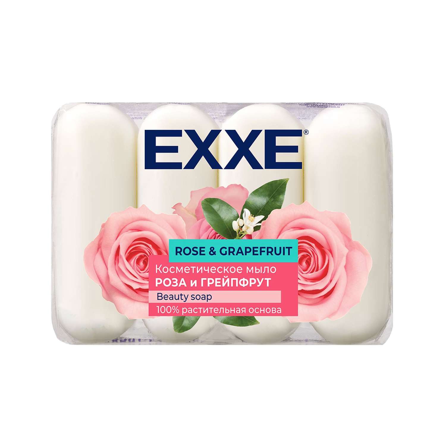 Туалетное крем-мыло EXXE Роза и грейпфрут 4 шт x 70 г - фото 1