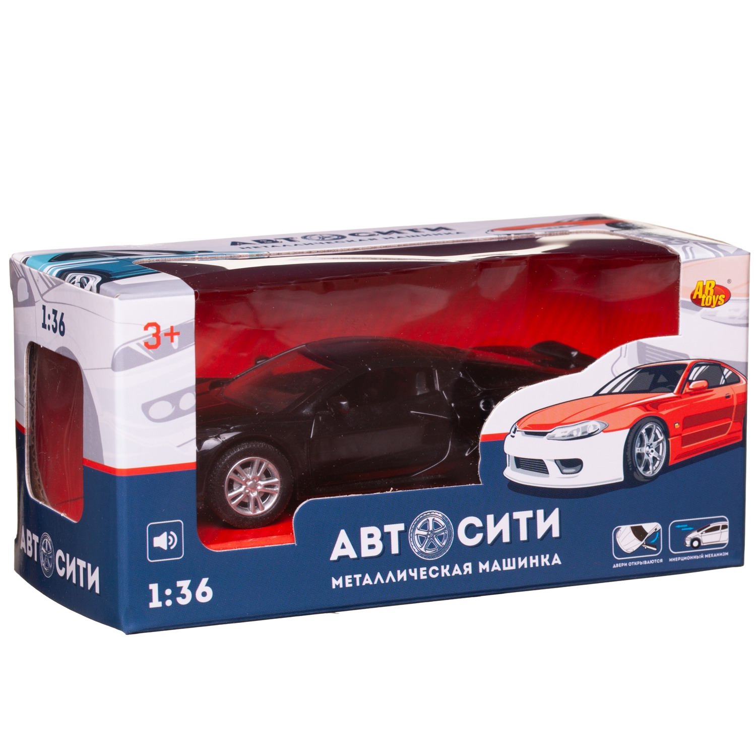 Автомобиль Abtoys АвтоСити 1:36 инерционный черный C-00524/черная - фото 3