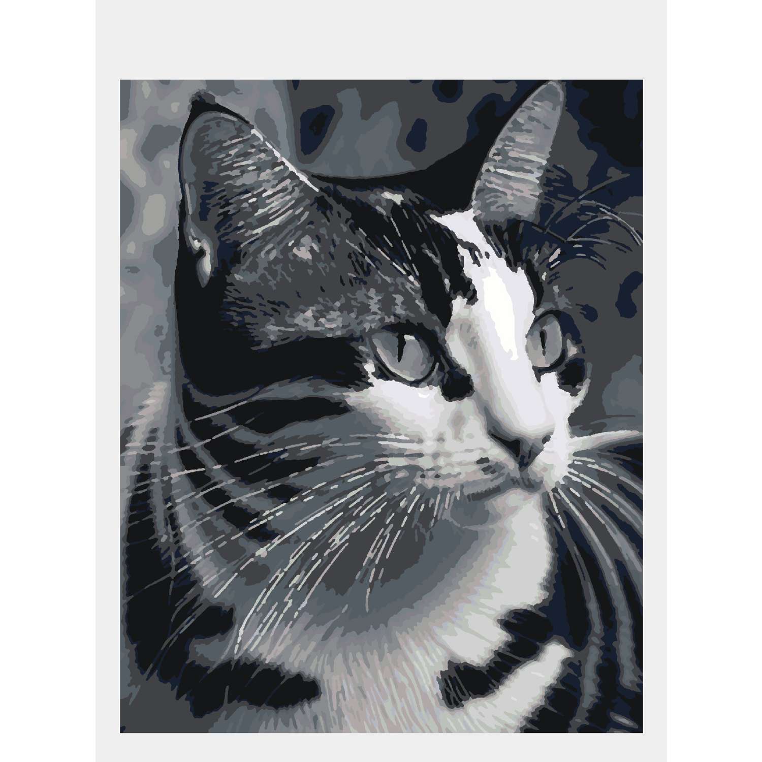Картина по номерам 50х40 Selfica Полосатый котик - фото 1
