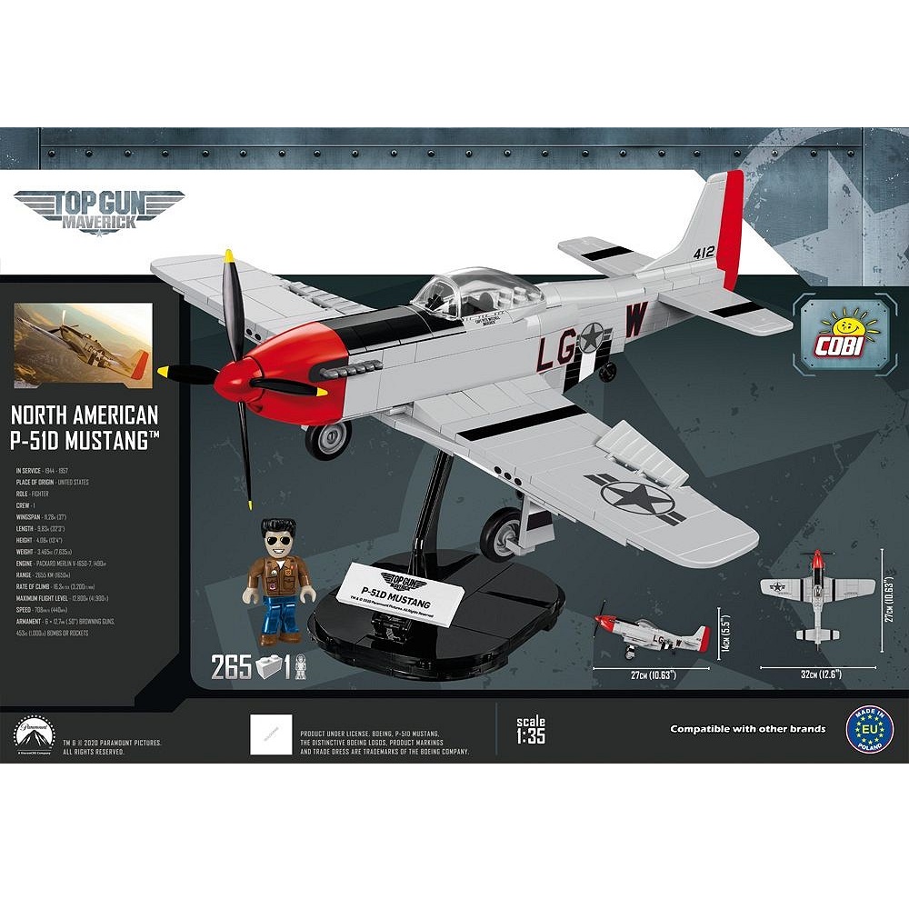 Конструктор COBI Самолет Top Gun Mustang P-51d 265pc Set - фото 9