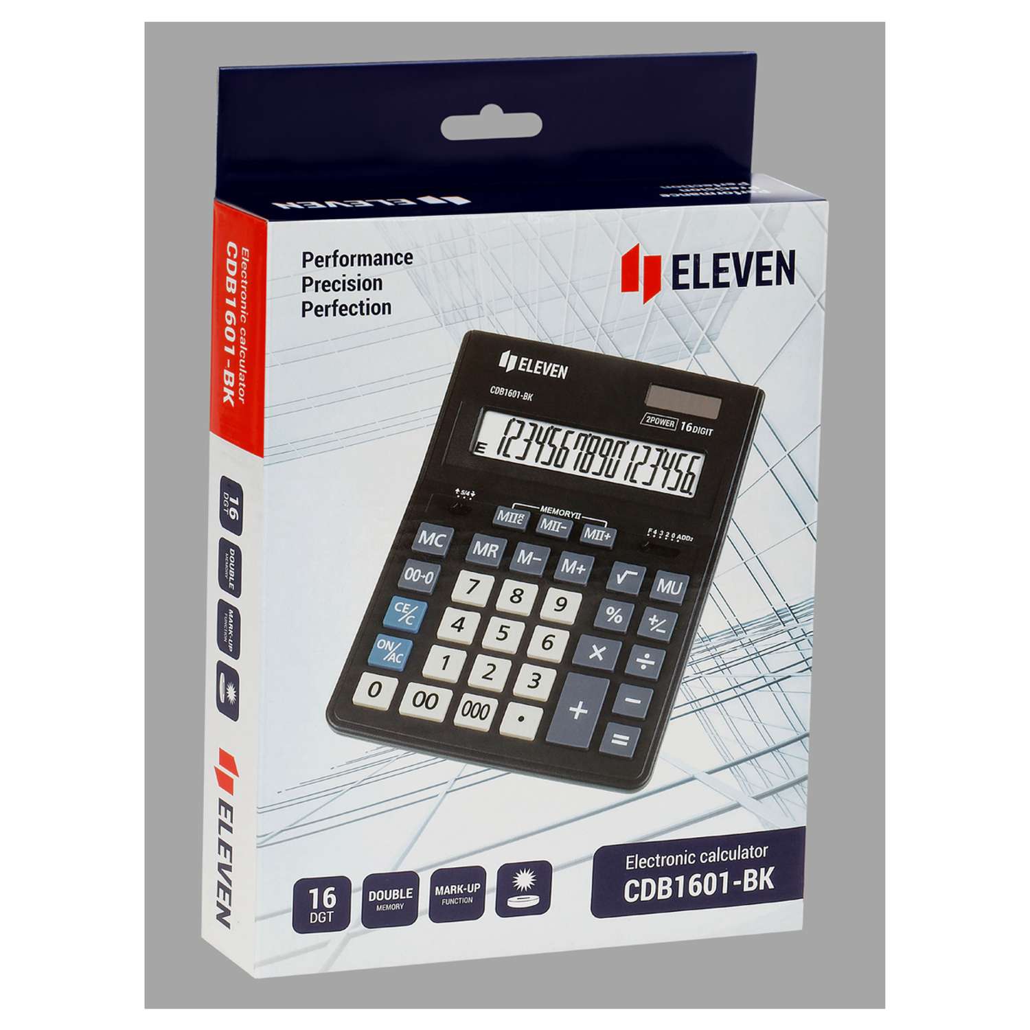 Калькулятор Eleven Business Line CDB1601-BK 16 разрядов двойное питание 155*205*35мм черный - фото 8