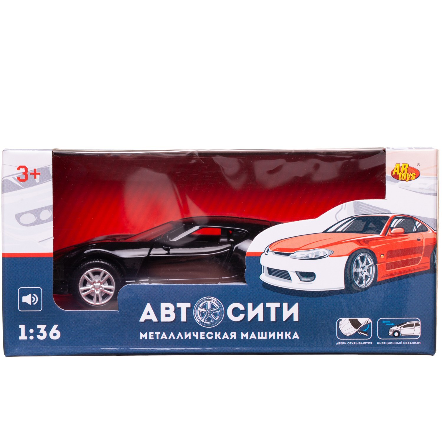 Автомобиль Abtoys АвтоСити 1:36 инерционный черный C-00522/черная - фото 2