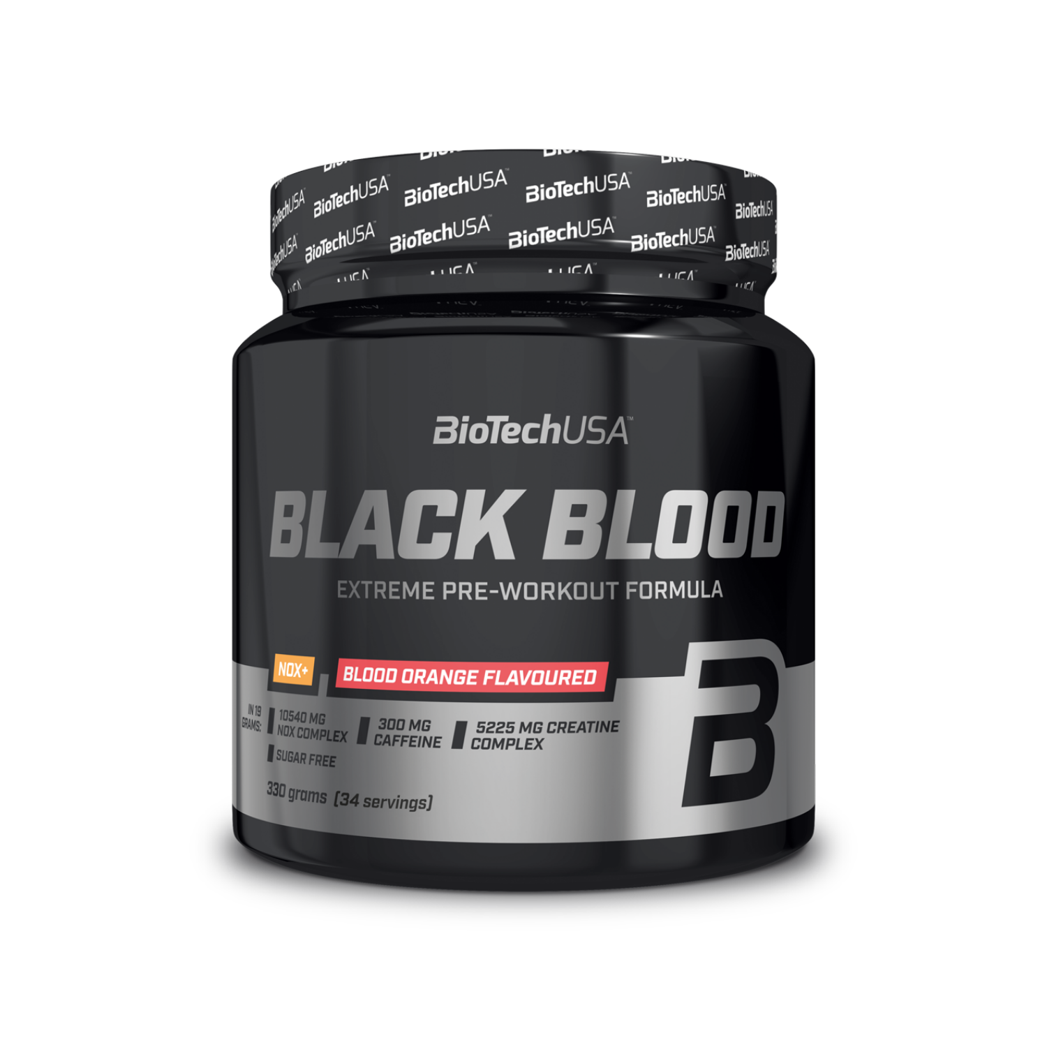 Предтренировочный комплекс BiotechUSA Black Blood NOX+ 330 г. Кровавый апельсин - фото 1