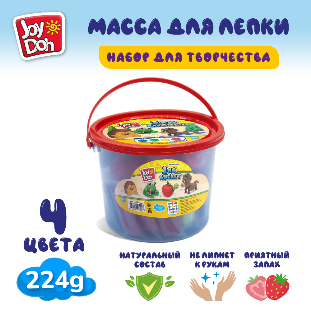 Набор для лепки Joy-Doh Мега банка 4*250г BAG-04/250 mega - фото 1