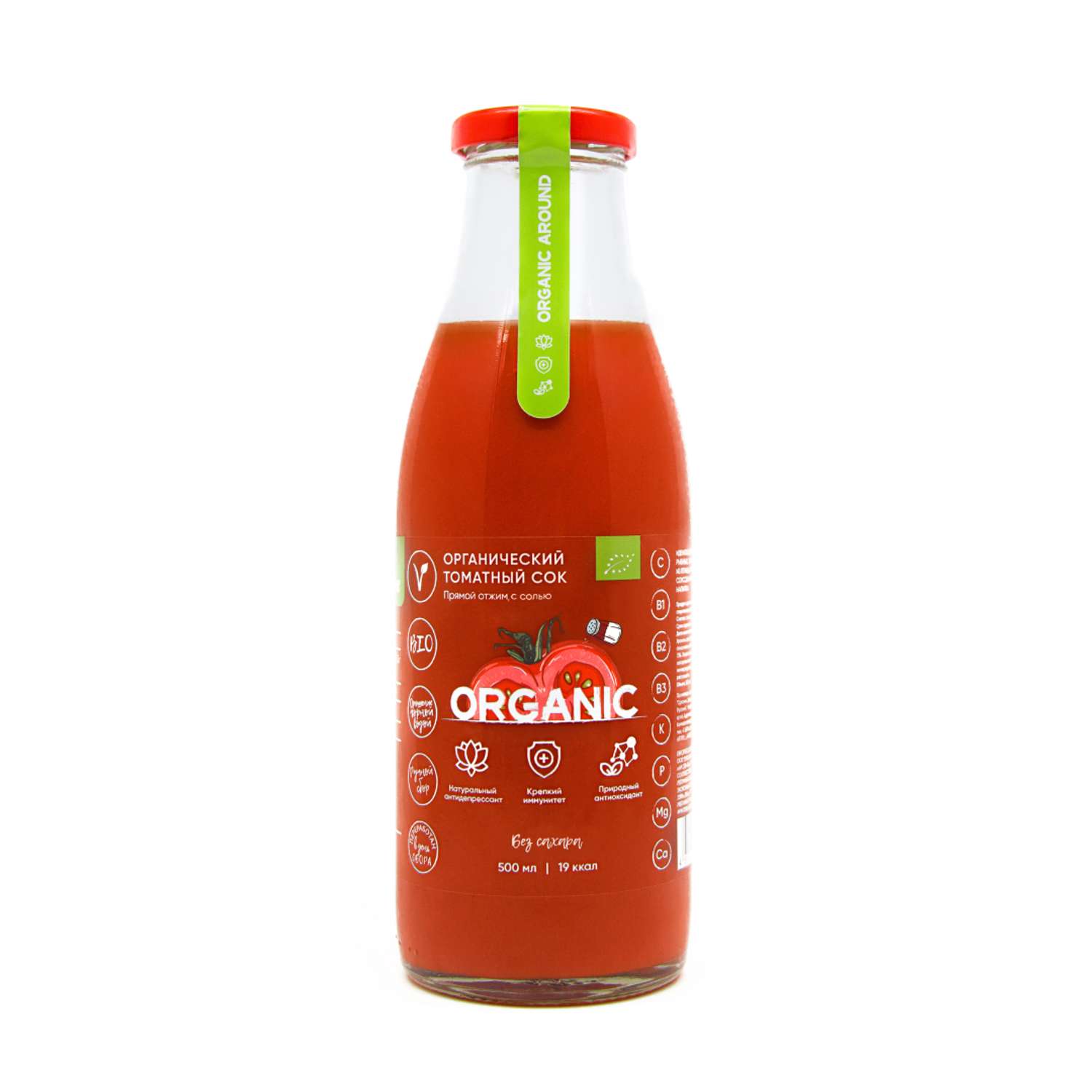 Сок томатный Organic Around органический прямого отжима 500 мл - фото 1