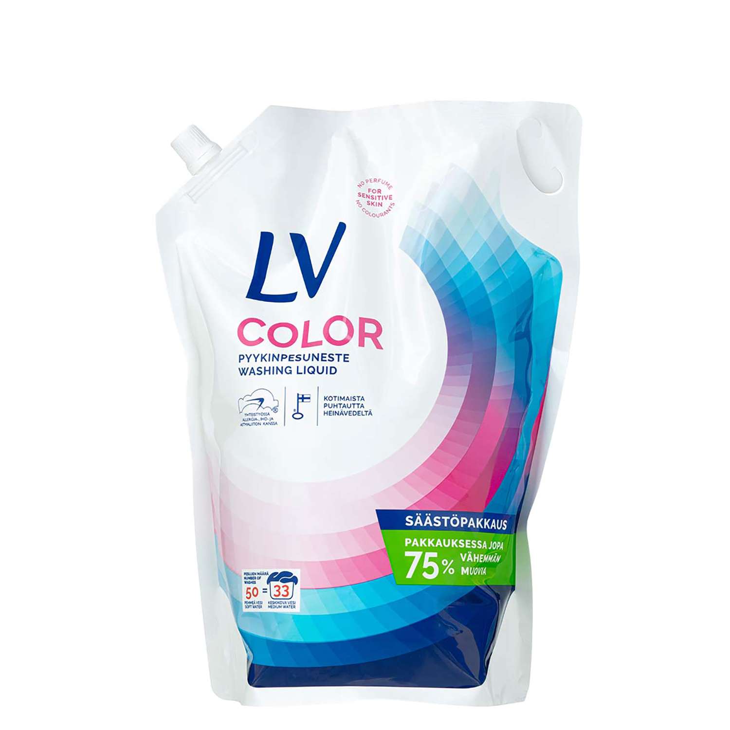 Жидкое средство для стирки LV цветного белья гипоаллергенное без запаха концентрат ЭКО запасной блок 2500 мл - фото 1