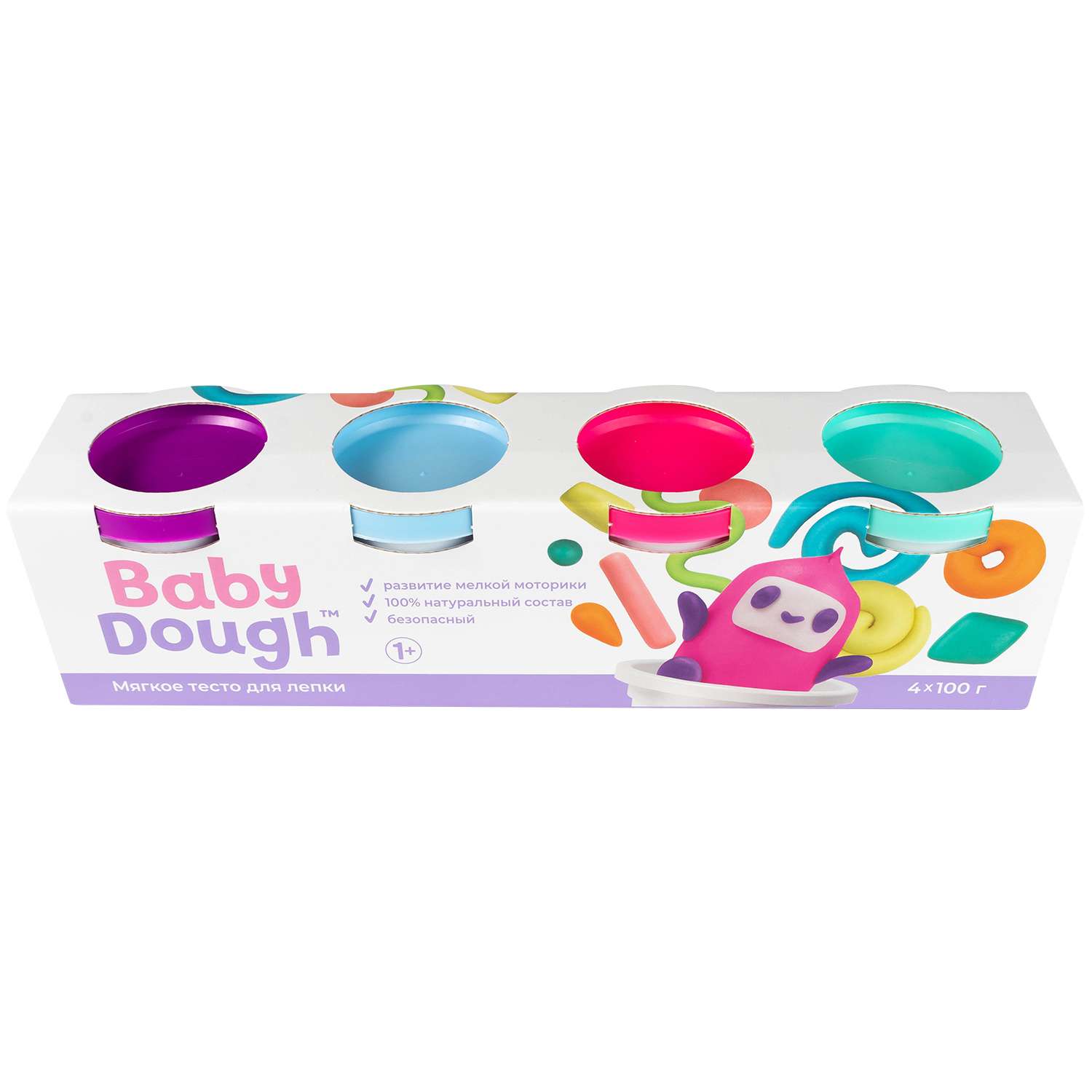 Тесто для лепки BabyDough Play-Doh! 4 цвета BD016 - фото 8