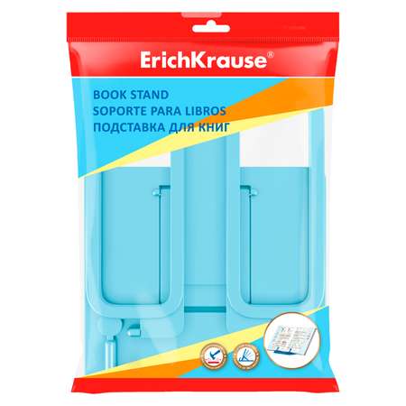 Подставка для книг ErichKrause Base Pastel пластиковая голубая 58033