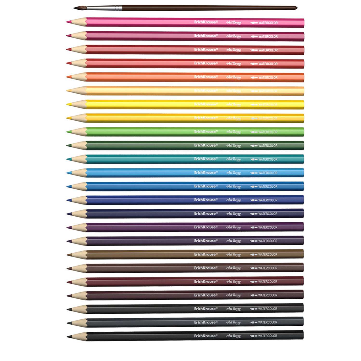 Акварельные карандаши Artberry 24 цвета с кисточкой - фото 2