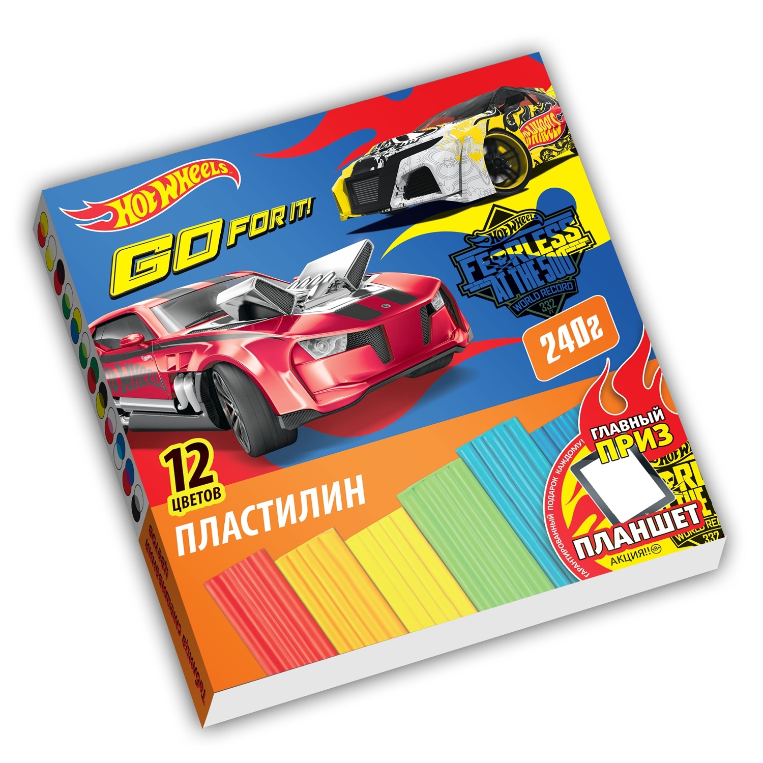 Пластилин Barbie Hot Wheels 12 цветов 240 г - фото 1