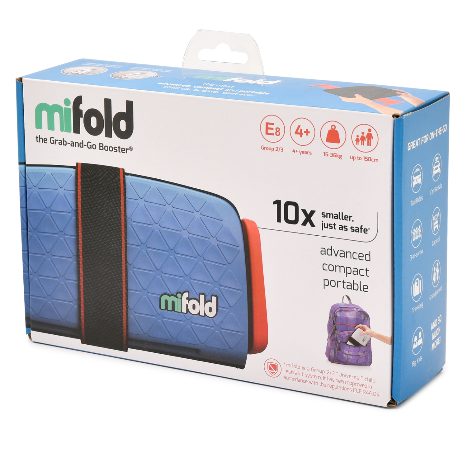 Бустер Mifold Grab-and-Go Booster seat/Denim Blue синий - фото 2