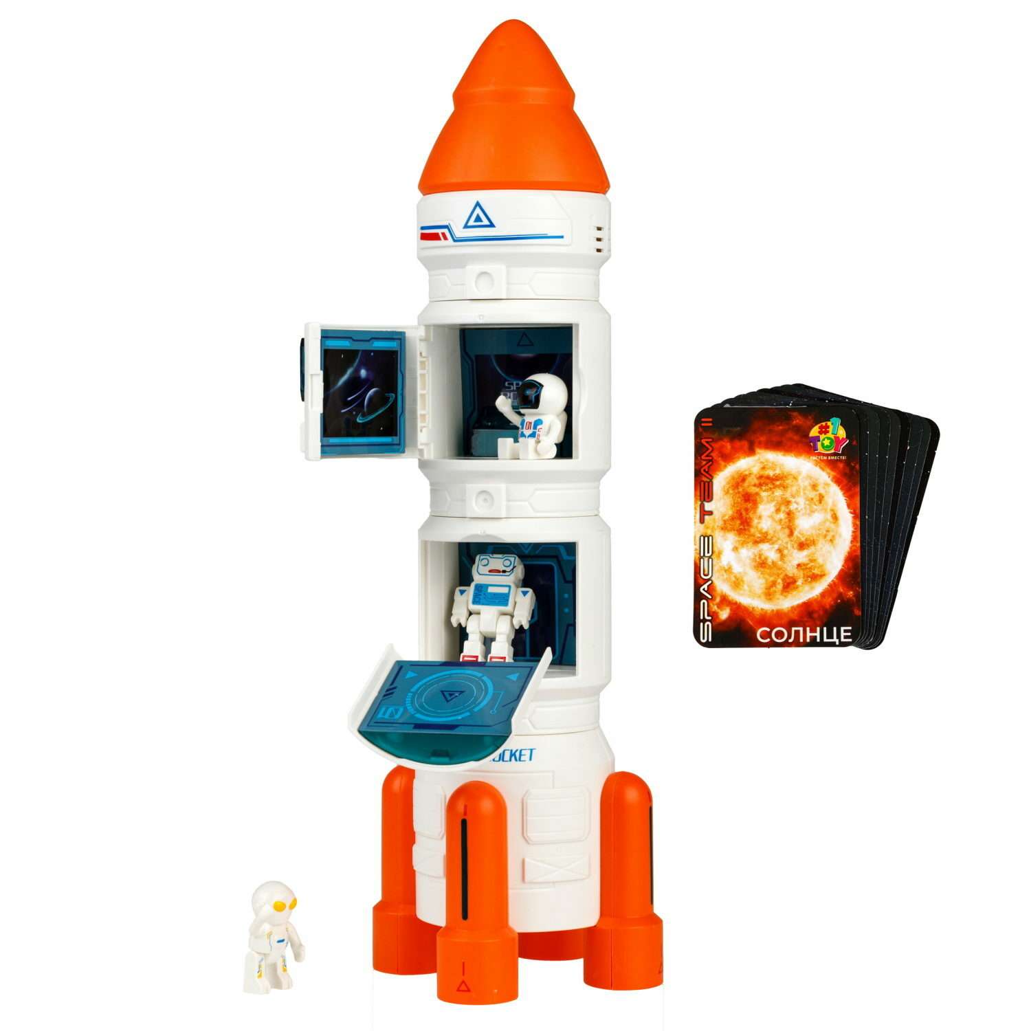 Игровой набор 1TOY Space team Космический корабль и 3 космонавта с световыми и звуковыми эффектами Т24297 - фото 2