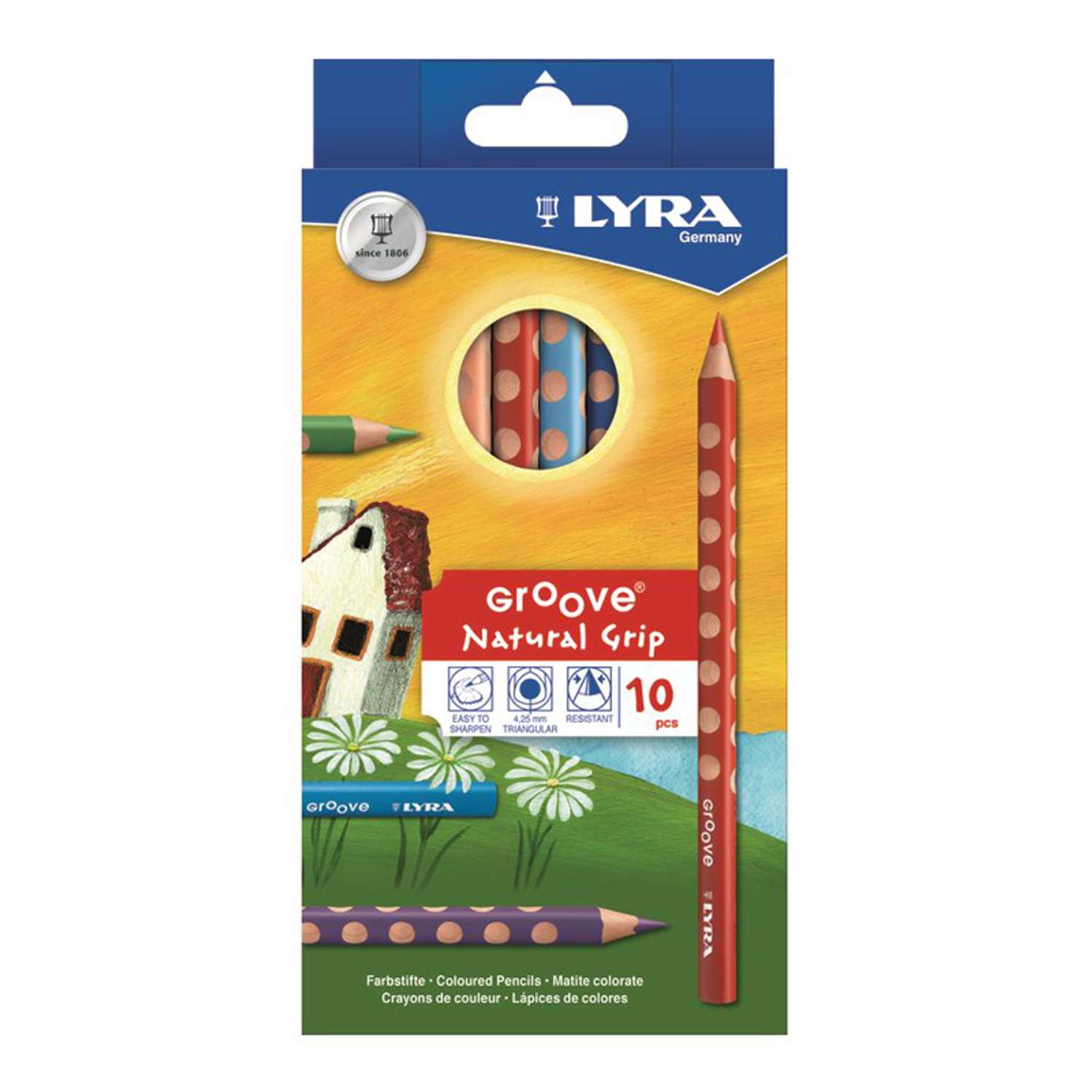 Цветные карандаши Lyra GROOVE утолщенные 10 цв - фото 1